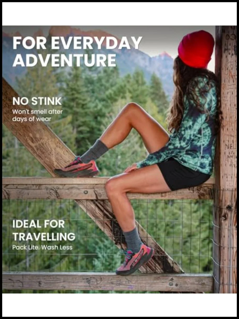 Merino Wool Hiking Boot Socks 3-Pack Moisture Wicking Anti-Blister